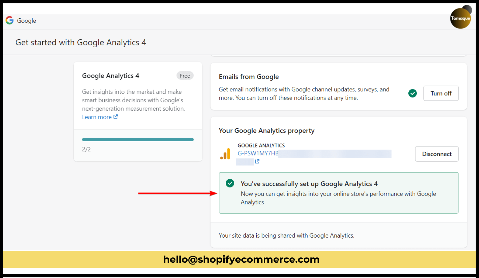 Connect a Google Analytics property