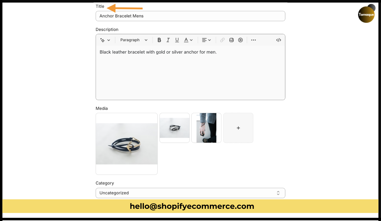 Fill in the following product details