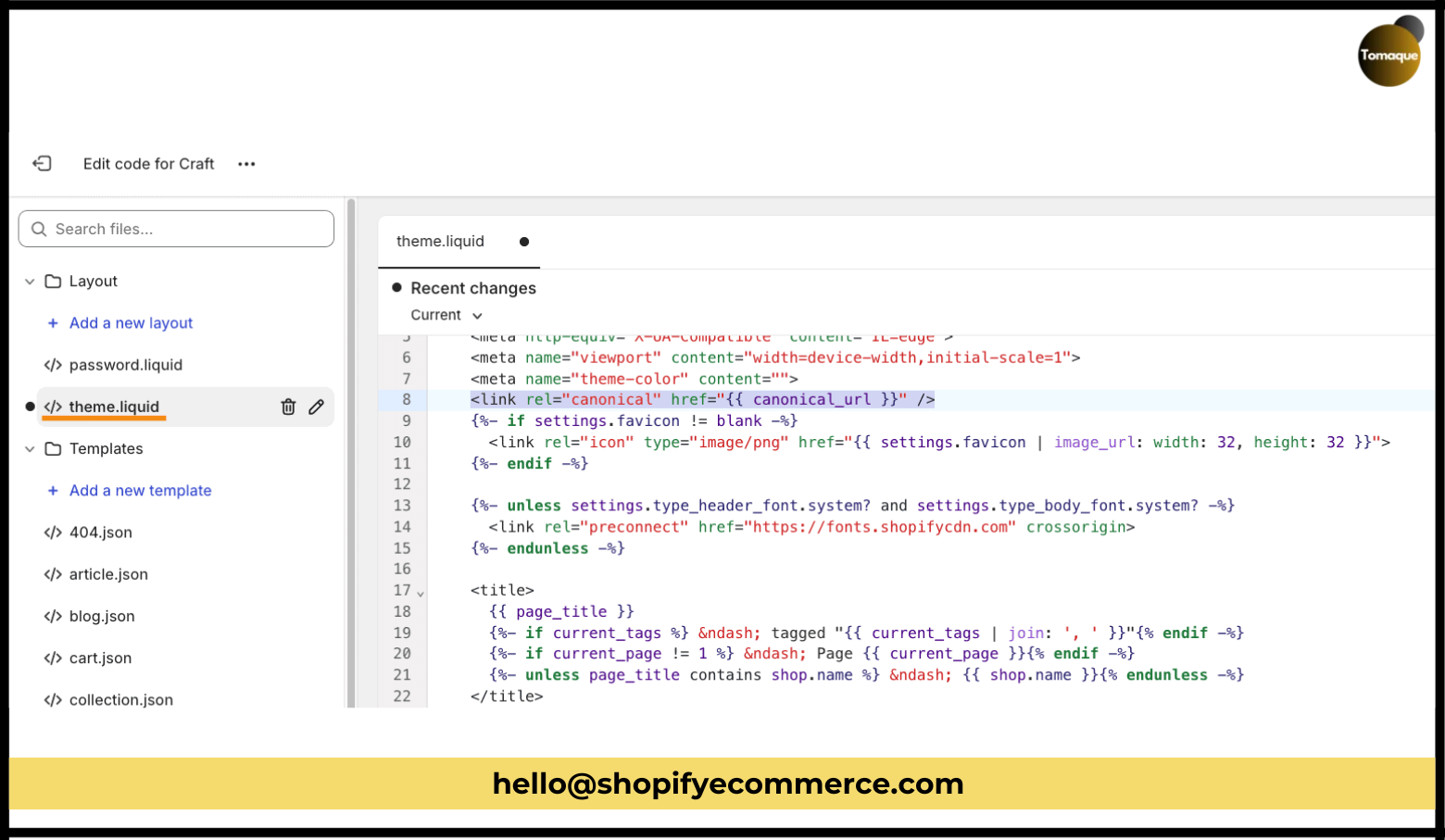 open the theme.liquid file