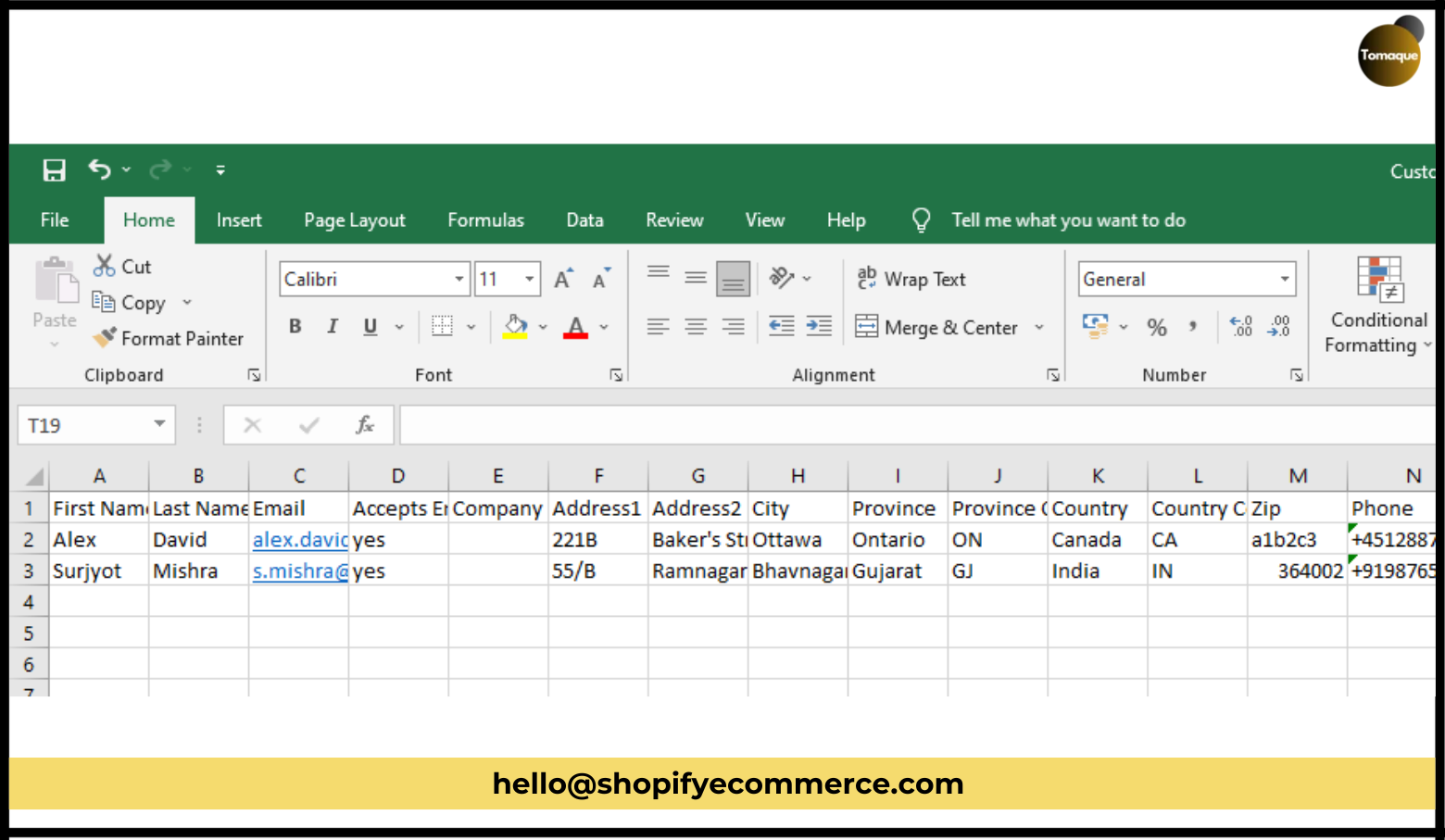 Prepare Customer CSV File