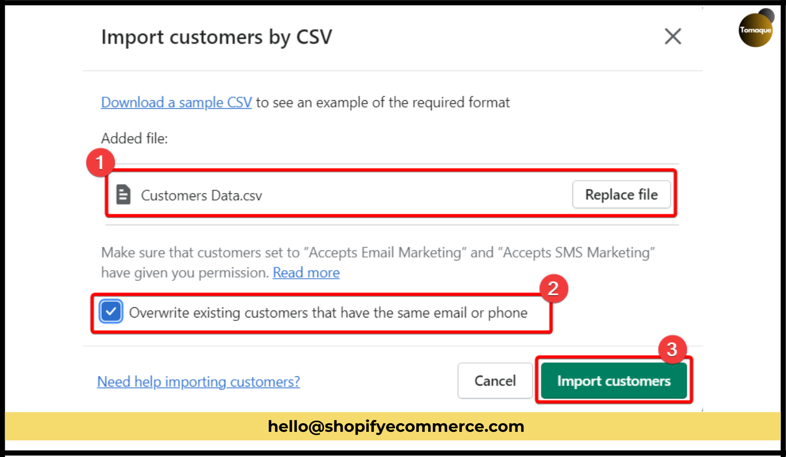 Upload Your Customer CSV File