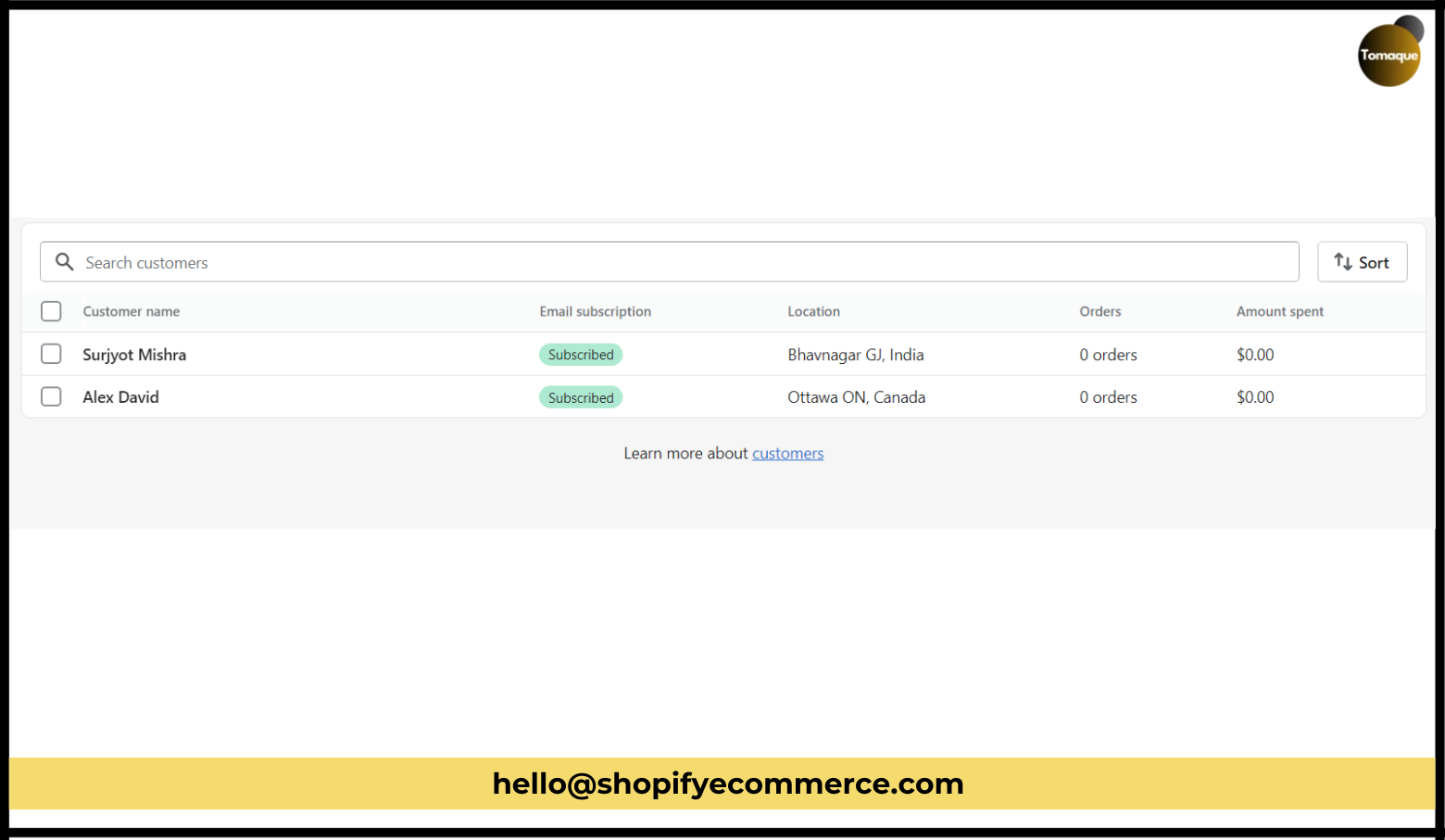 Click on the Import Customers button.
