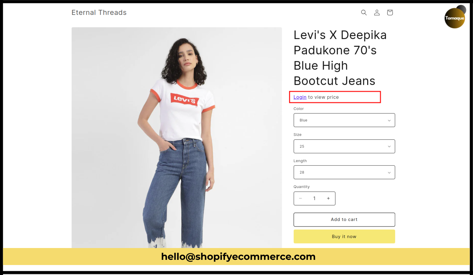 Hide the product price and display in Shopify