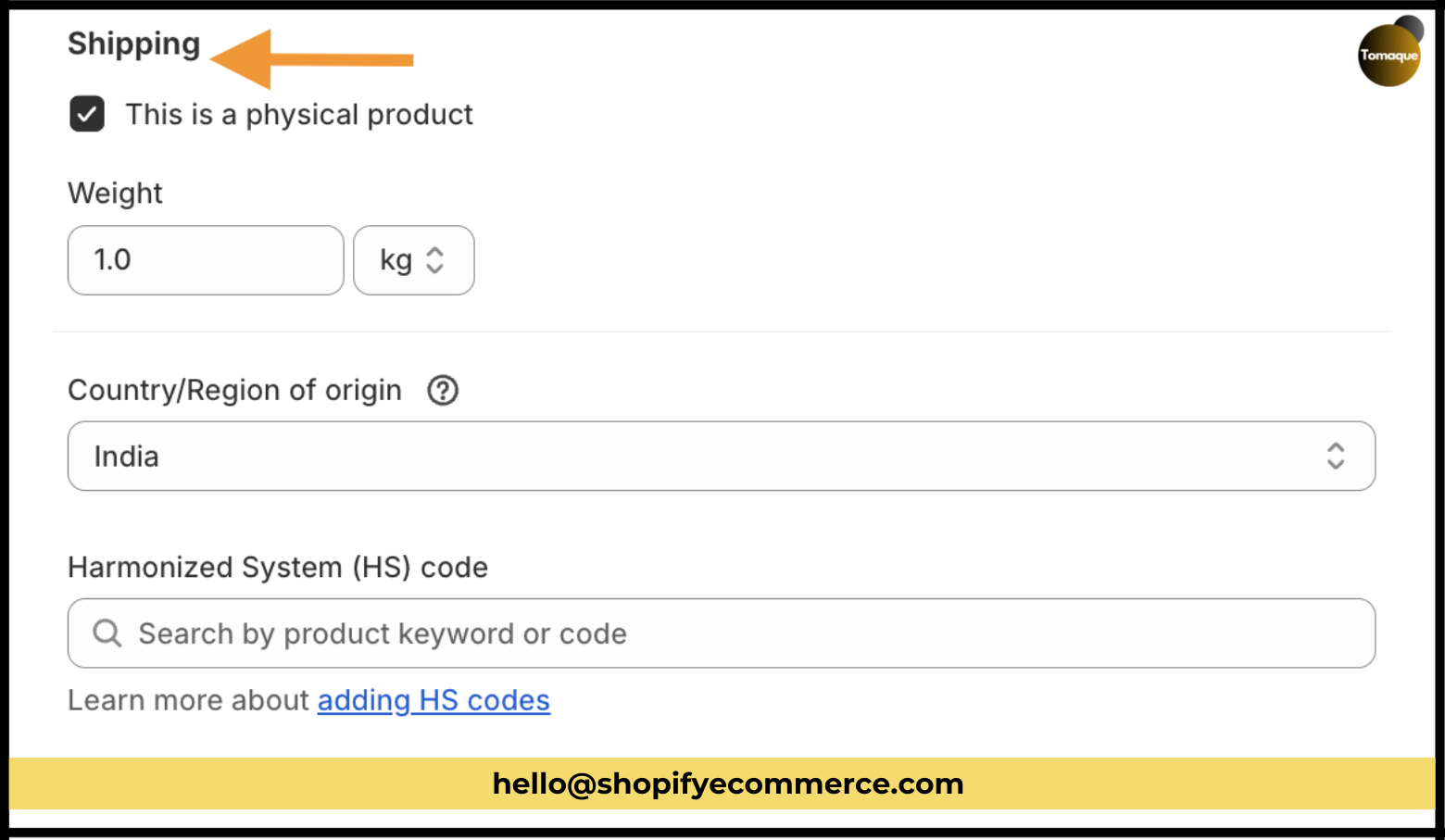 Shipping Details