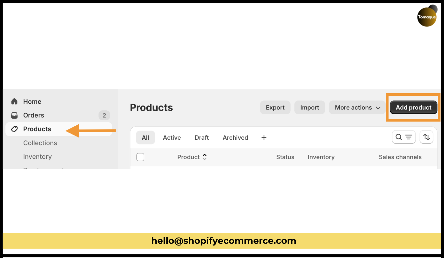 Click Add Product from the right-hand side