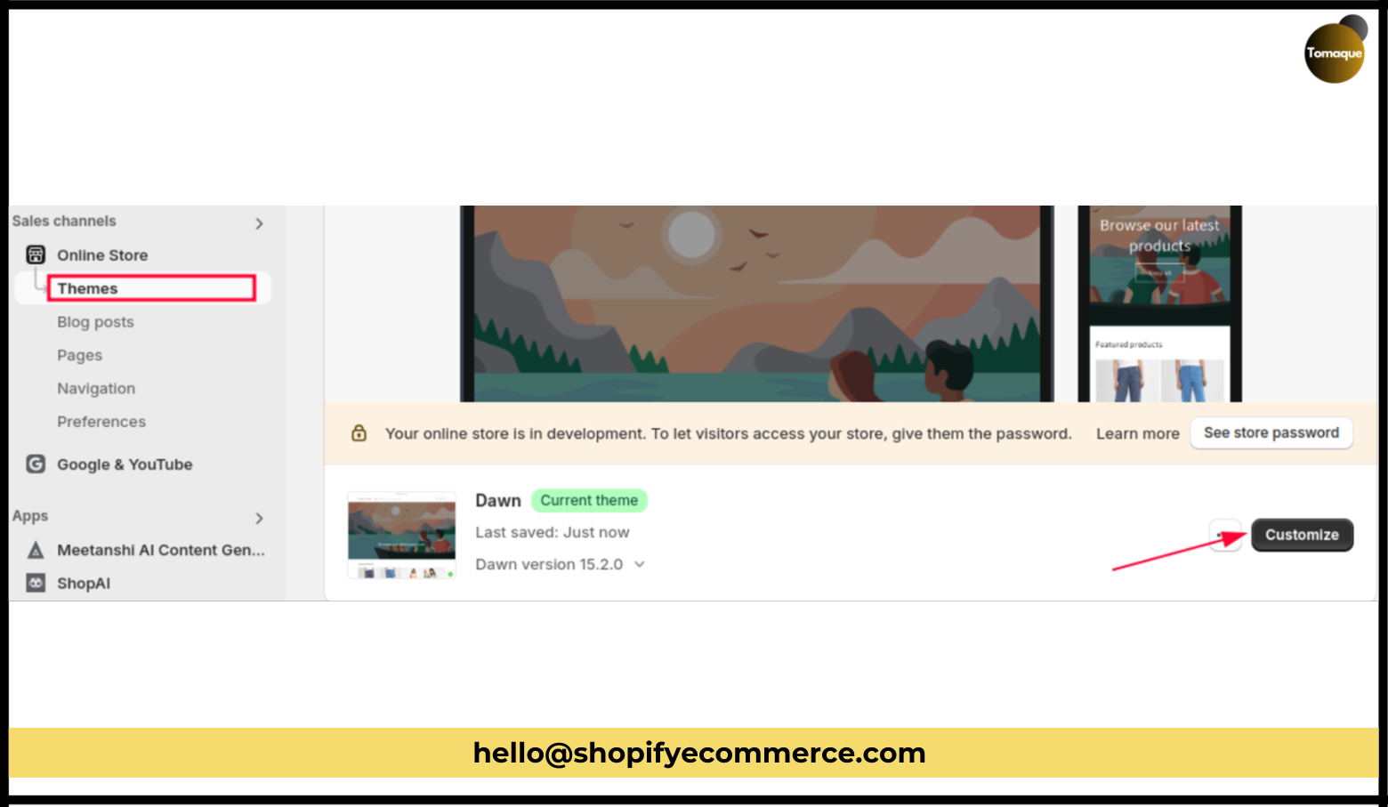 Go to the Header Section