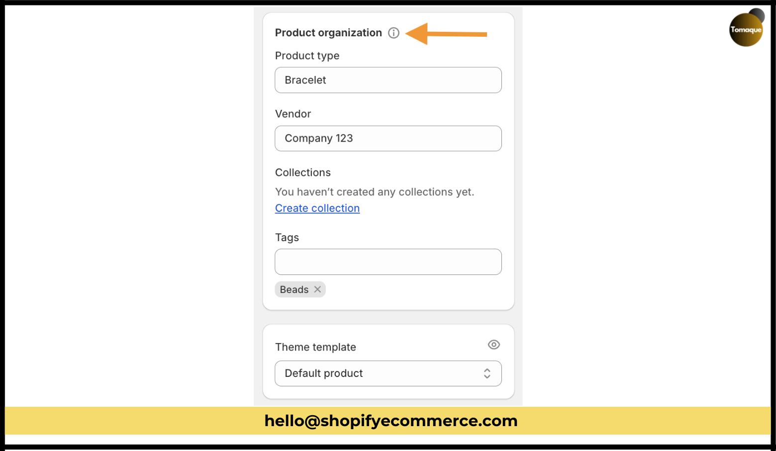 Product Organization and Theme Template