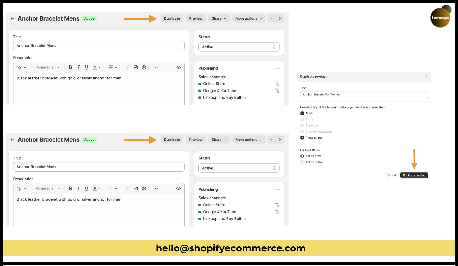 Create a Duplicate Shopify Product Page