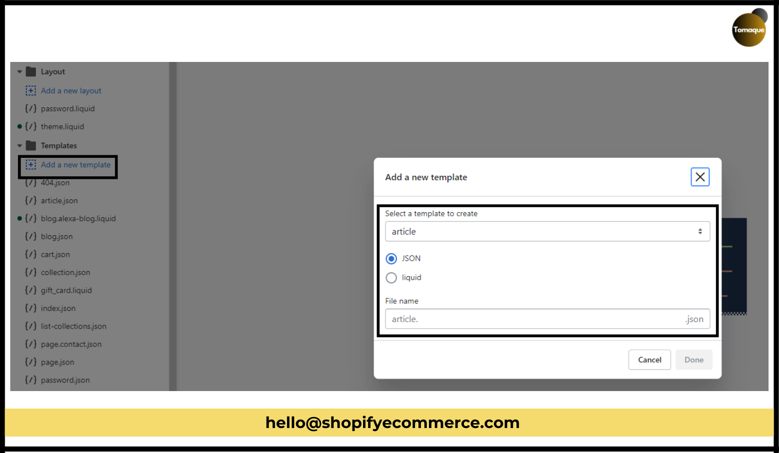 Click on Create Template