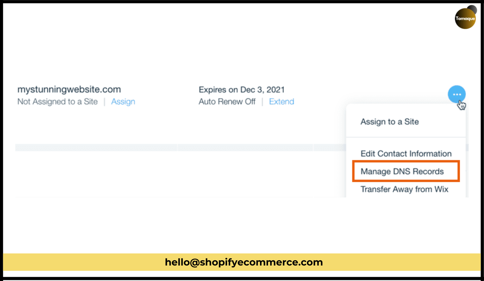 Move Your Domain from Wix to Shopify